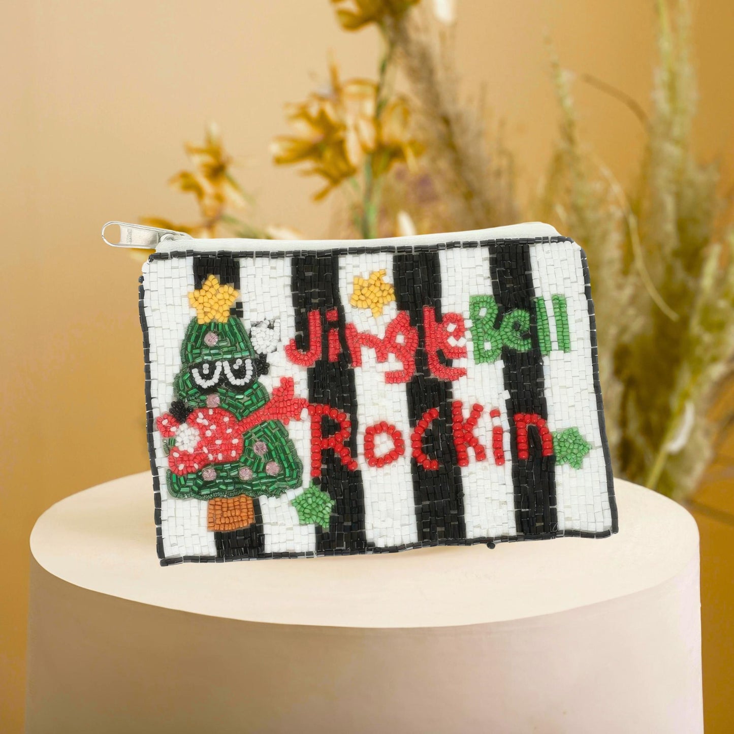 Christmas Jingle Bell Rockin Beaded Coin Bag - ZumBuys