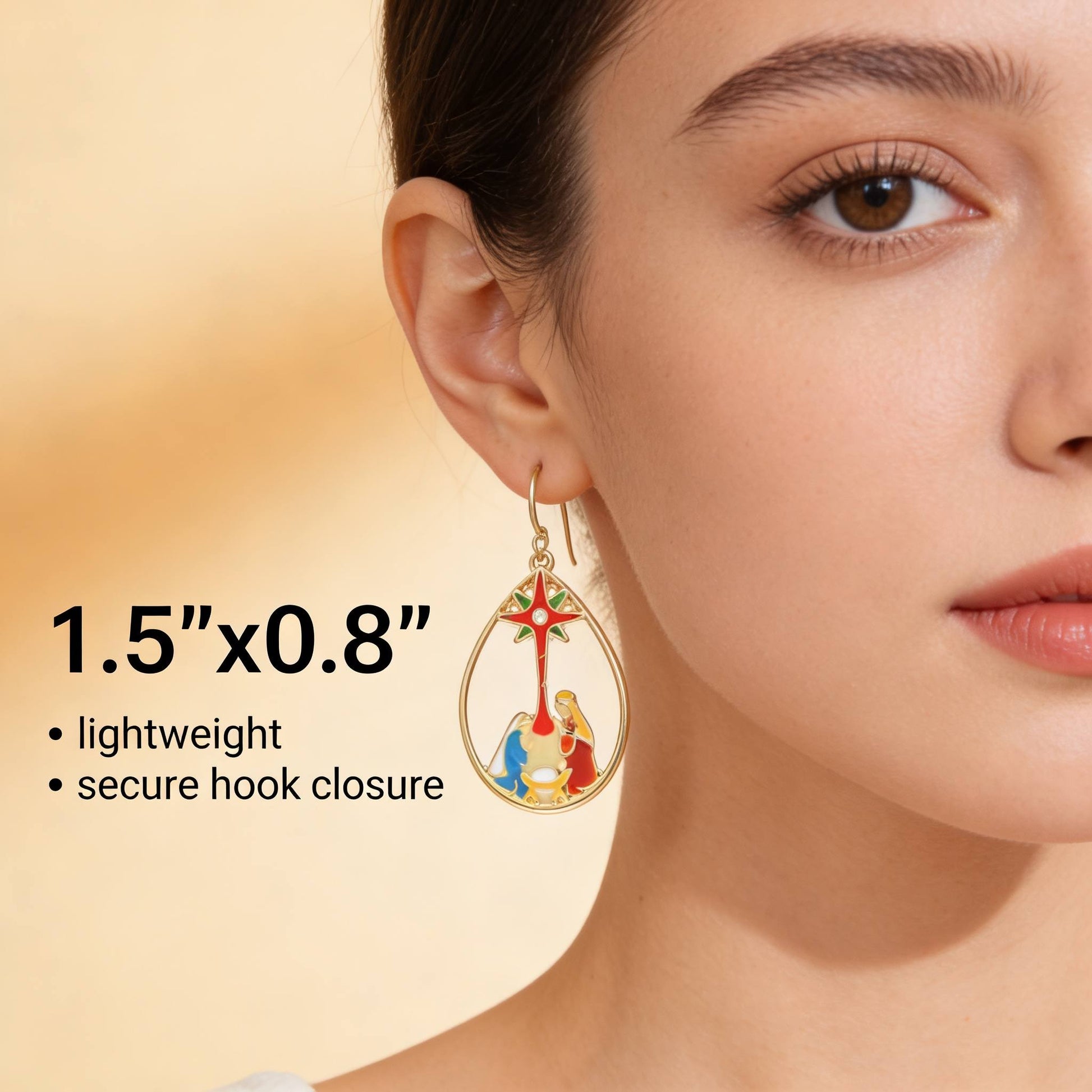 Christmas Nativity Theme Teardrop Earrings - ZumBuys