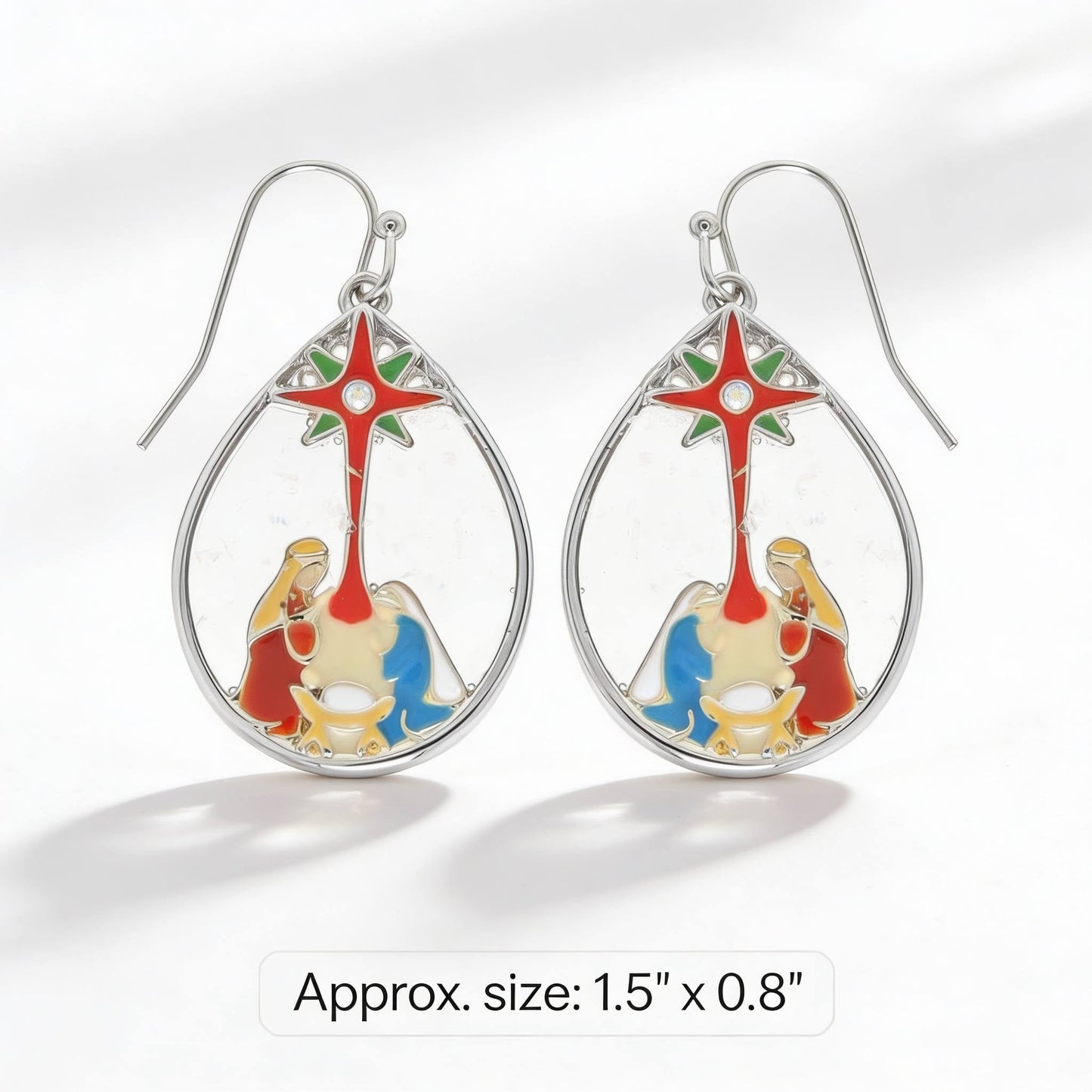Christmas Nativity Theme Teardrop Earrings - ZumBuys