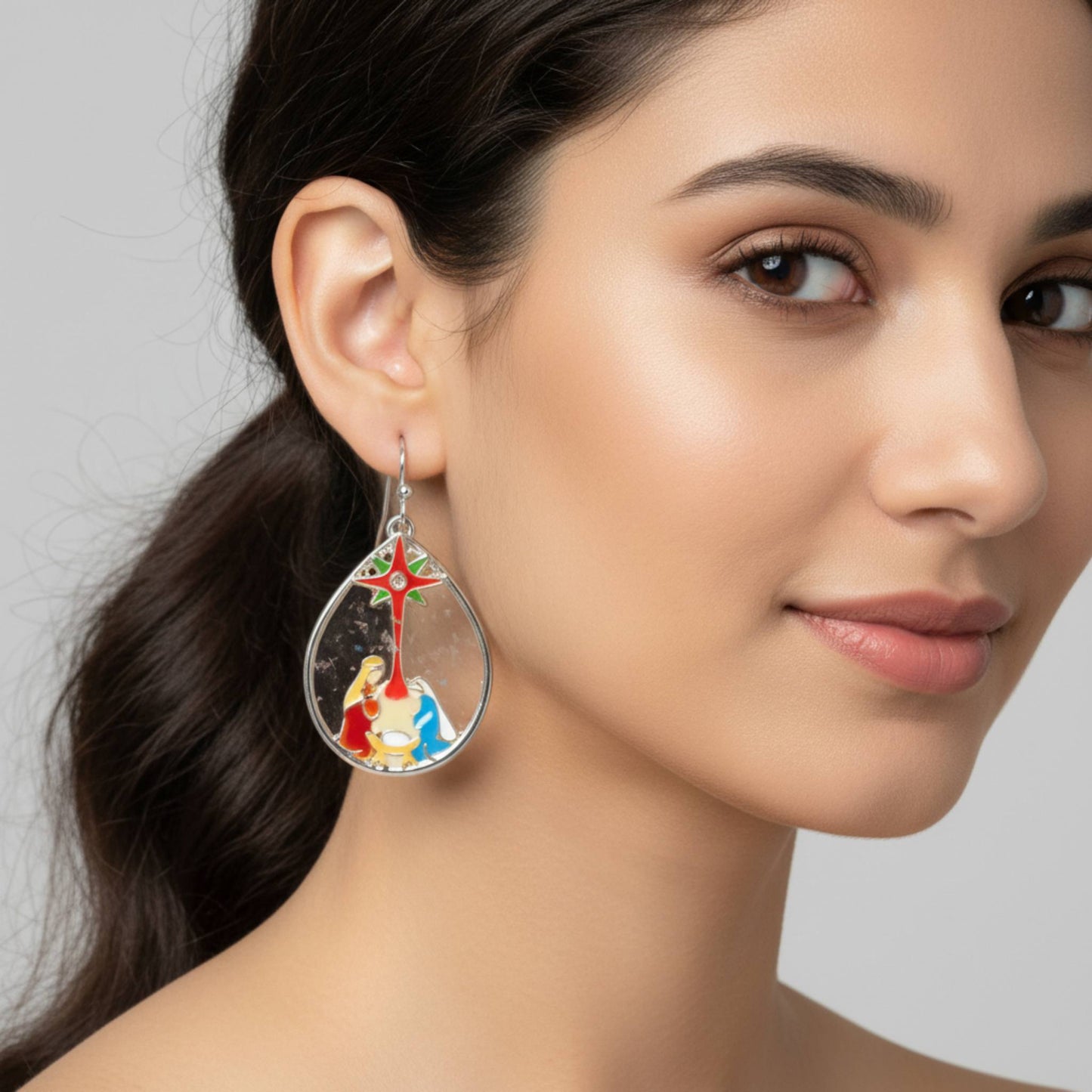 Christmas Nativity Theme Teardrop Earrings - ZumBuys