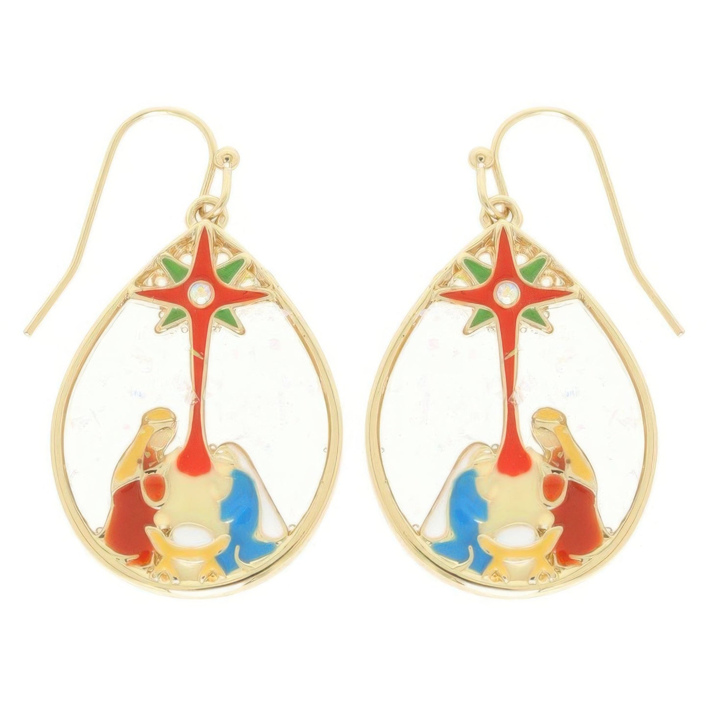 Christmas Nativity Theme Teardrop Earrings - ZumBuys