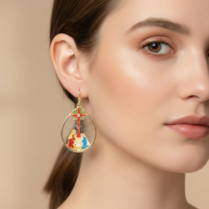 Christmas Nativity Theme Teardrop Earrings - ZumBuys