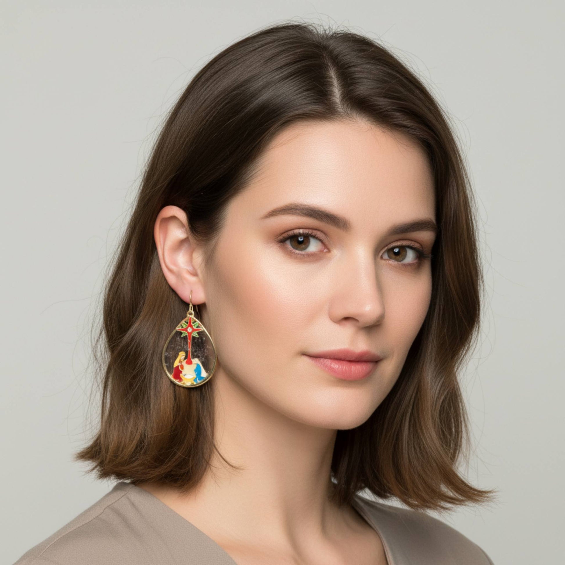 Christmas Nativity Theme Teardrop Earrings - ZumBuys