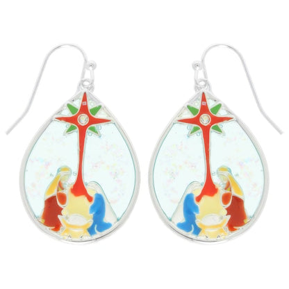 Christmas Nativity Theme Teardrop Earrings - ZumBuys