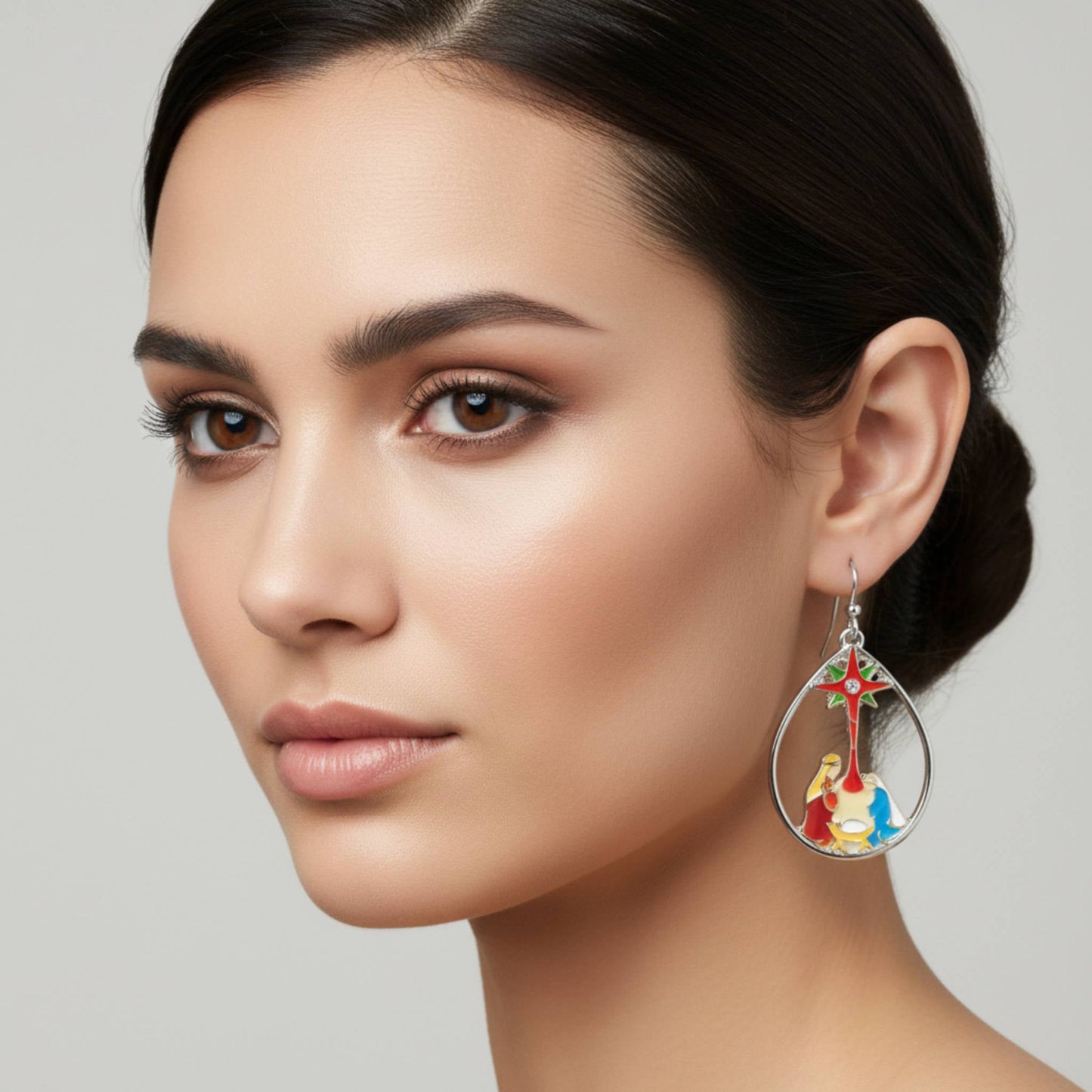 Christmas Nativity Theme Teardrop Earrings - ZumBuys