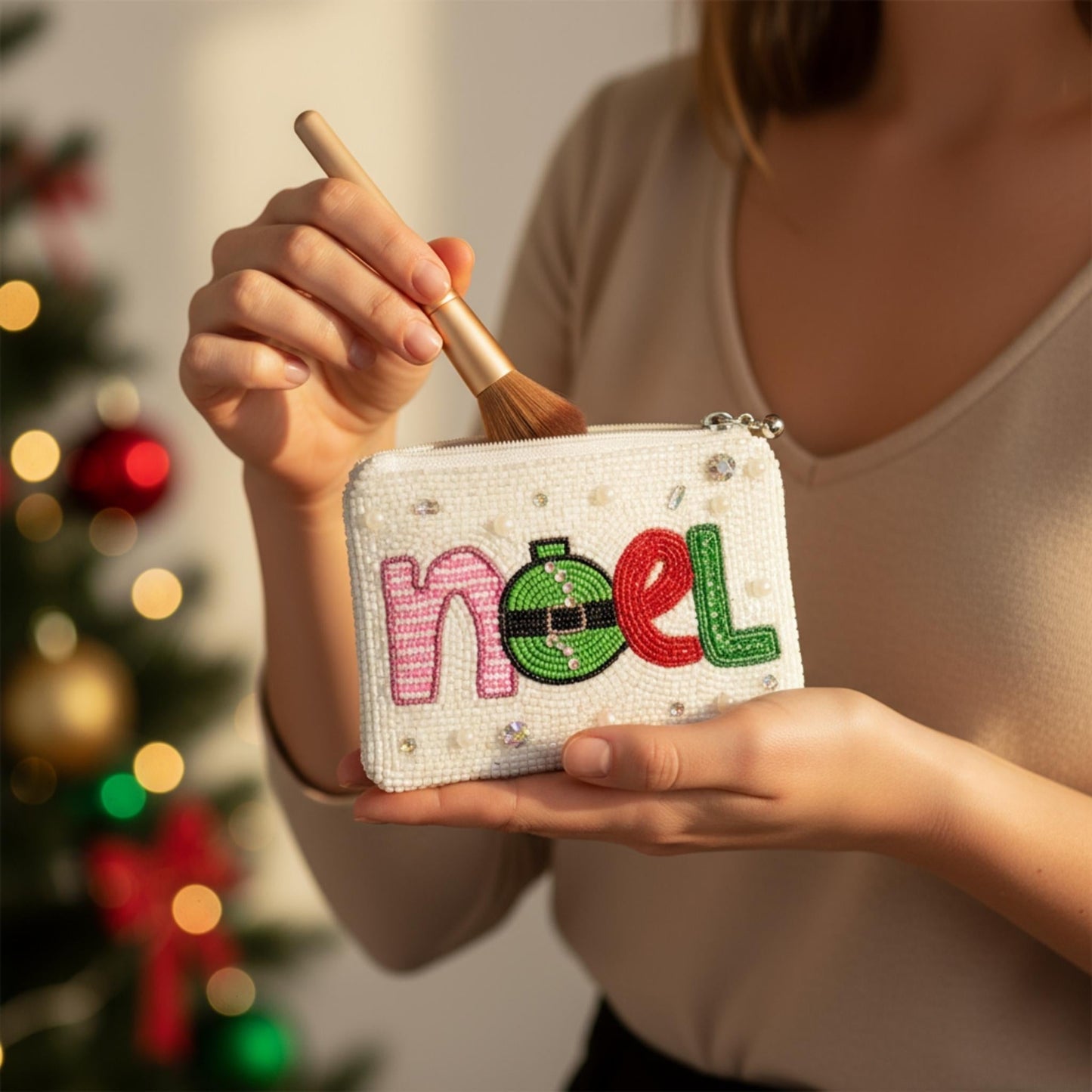 Christmas Noel Beaded Coin Bag - ZumBuys