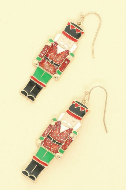 Christmas Nutcracker Enamel Dangle Earrings - ZumBuys
