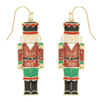 Christmas Nutcracker Enamel Dangle Earrings - ZumBuys