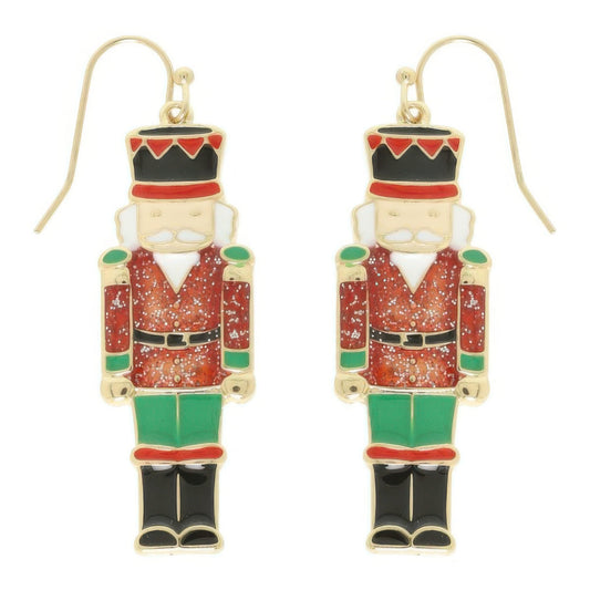 Christmas Nutcracker Enamel Dangle Earrings - ZumBuys