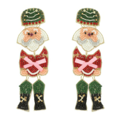 Christmas Nutcracker Seed Bead Earrings - ZumBuys