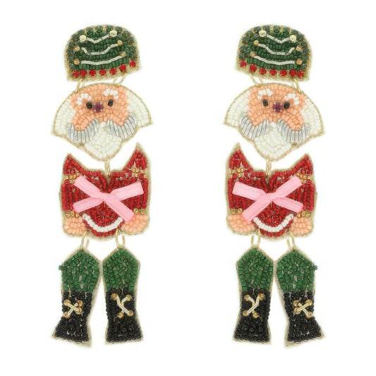 Christmas Nutcracker Seed Bead Earrings - ZumBuys