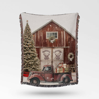 Christmas on the Farm Woven Blankets - ZumBuys