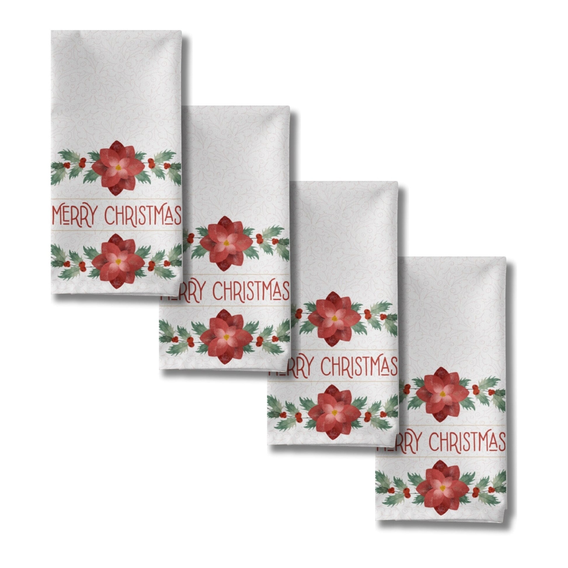 Christmas Poinsettia Cloth Napkins (4PK) - ZumBuys