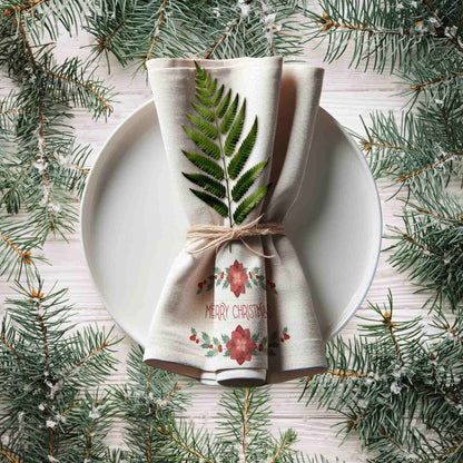 Christmas Poinsettia Cloth Napkins (4PK) - ZumBuys