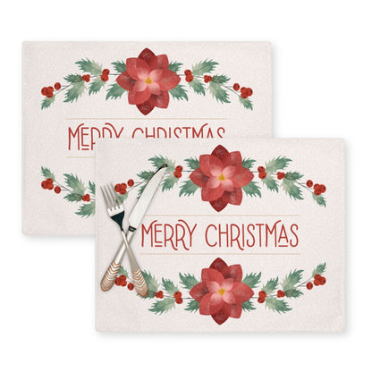 Christmas Poinsettia Placemat, 2pc - ZumBuys