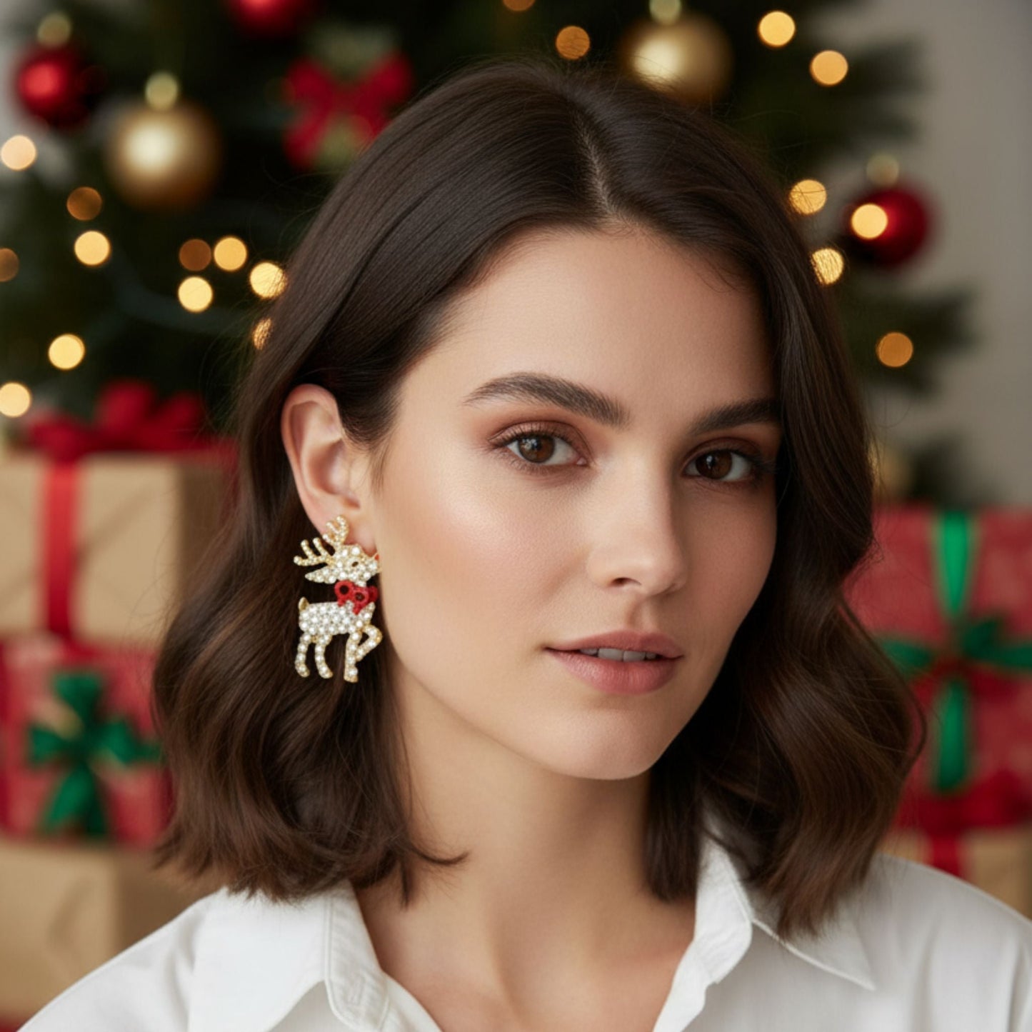 Christmas Reindeer Post Earrings - ZumBuys