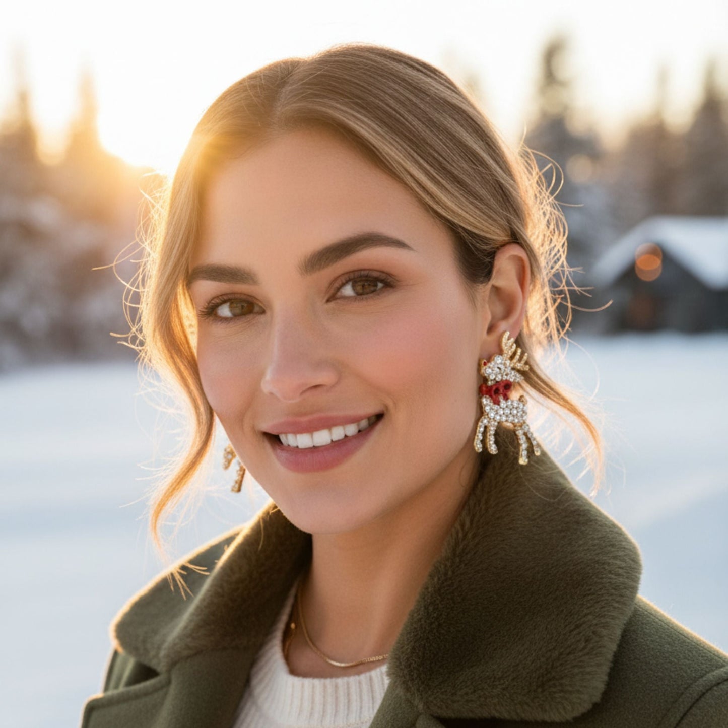 Christmas Reindeer Post Earrings - ZumBuys