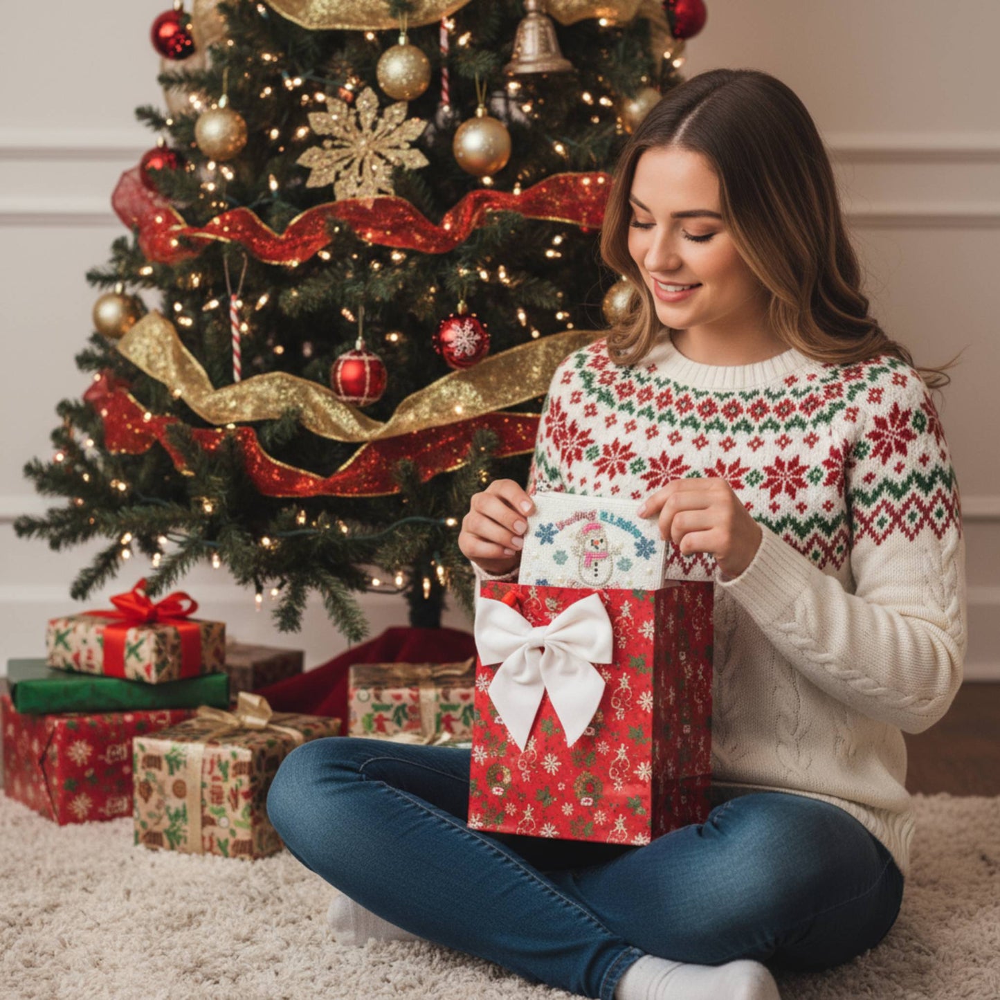 Christmas Snowman Beaded Coin Bag - ZumBuys