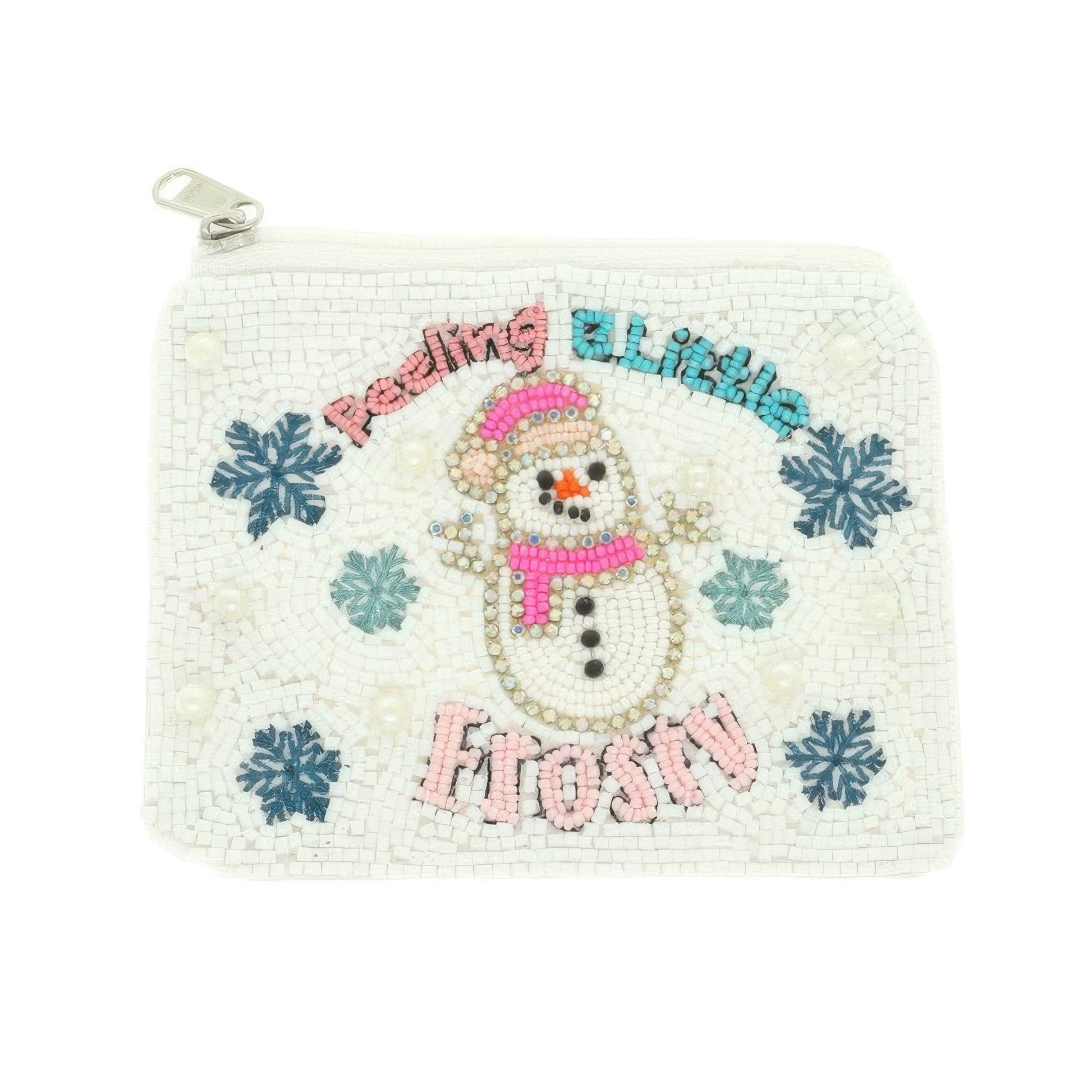 Christmas Snowman Beaded Coin Bag - ZumBuys
