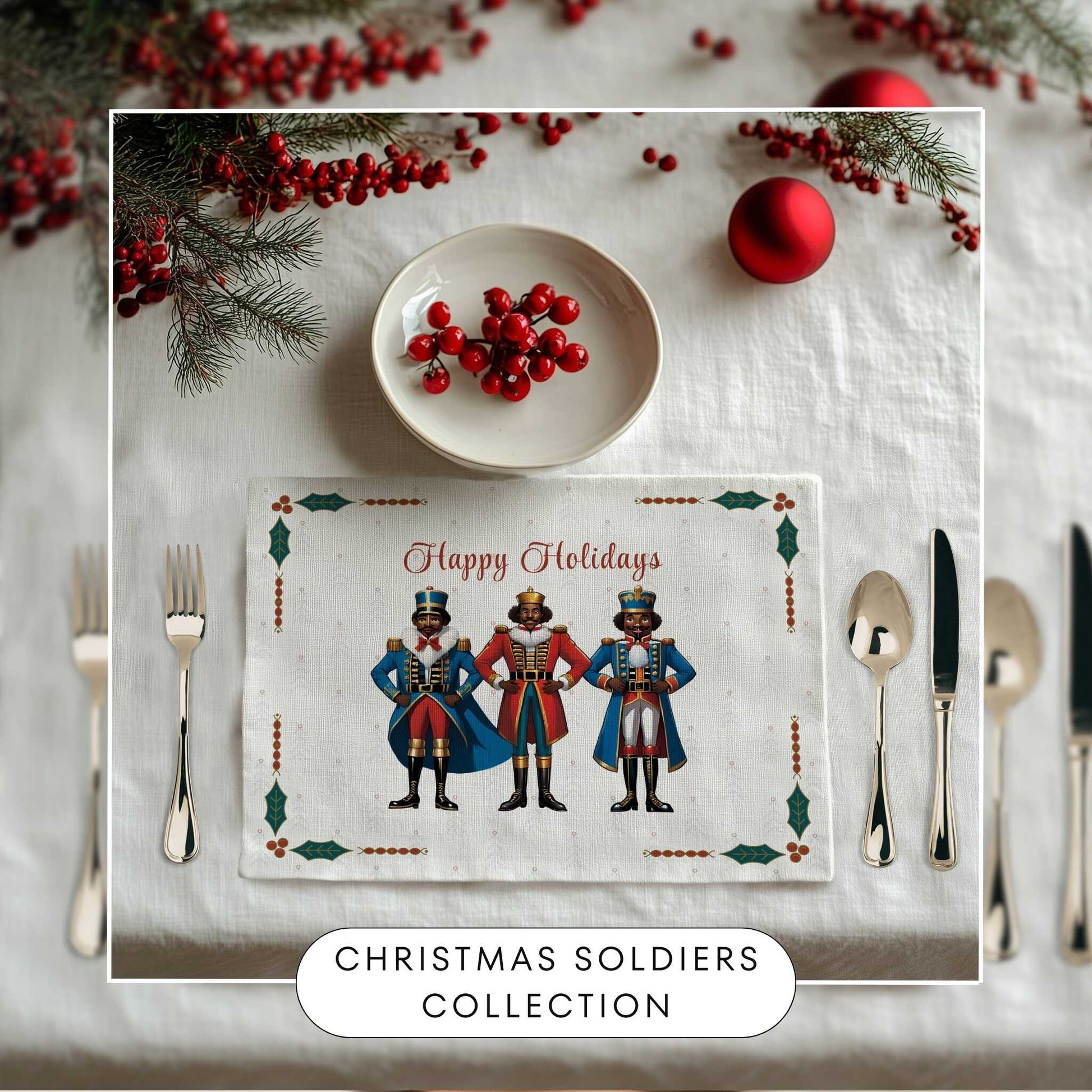 Christmas Soldiers Placemat, 2pc - ZumBuys