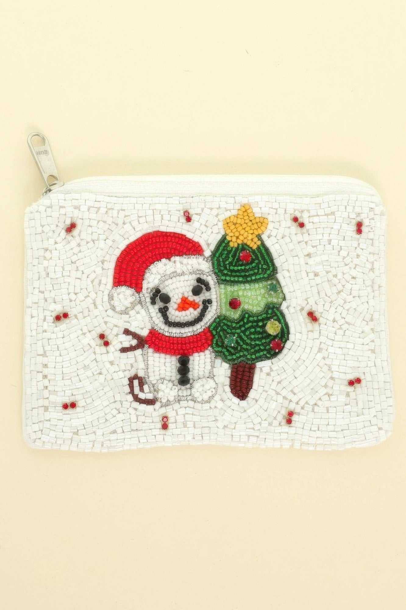 Christmas Theme Jeweled Beaded Coin Bag - ZumBuys