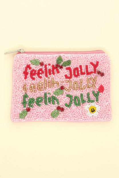 Christmas Themed Beaded Coin Bag - ZumBuys