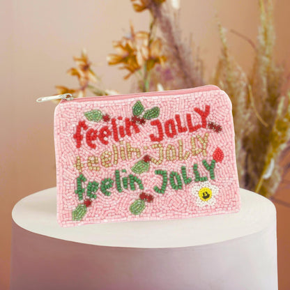 Christmas Themed Beaded Coin Bag - ZumBuys