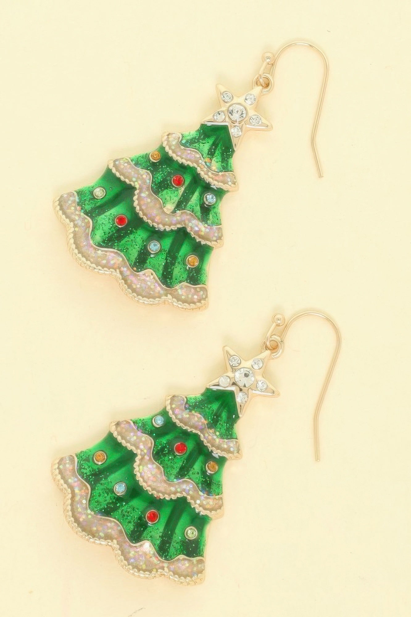 Christmas Tree Enamel Dangle Earrings - ZumBuys
