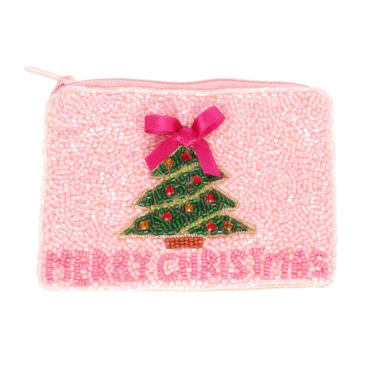 Christmas Tree Seed Beaded Coin Bag - ZumBuys