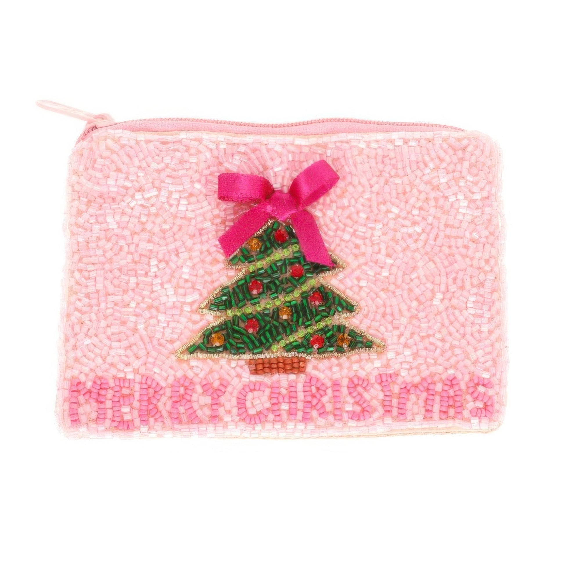 Christmas Tree Seed Beaded Coin Bag - ZumBuys