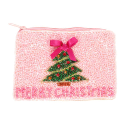 Christmas Tree Seed Beaded Coin Bag - ZumBuys