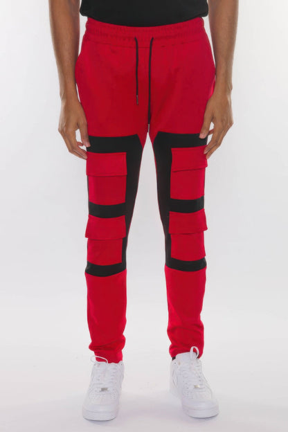 Color Block Cargo Track Pant - ZumBuys