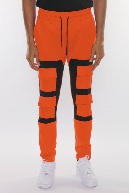 Color Block Cargo Track Pant - ZumBuys