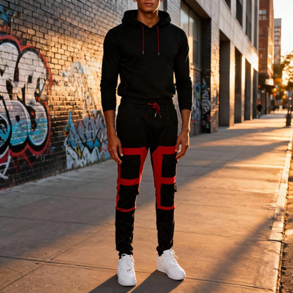 Color Block Cargo Track Pant - ZumBuys