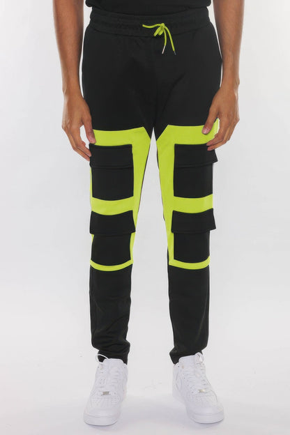 Color Block Cargo Track Pant - ZumBuys