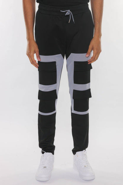 Color Block Cargo Track Pant - ZumBuys