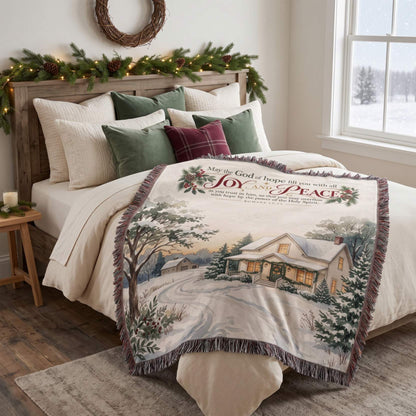 Country Christmas Delight Woven Blanket - ZumBuys