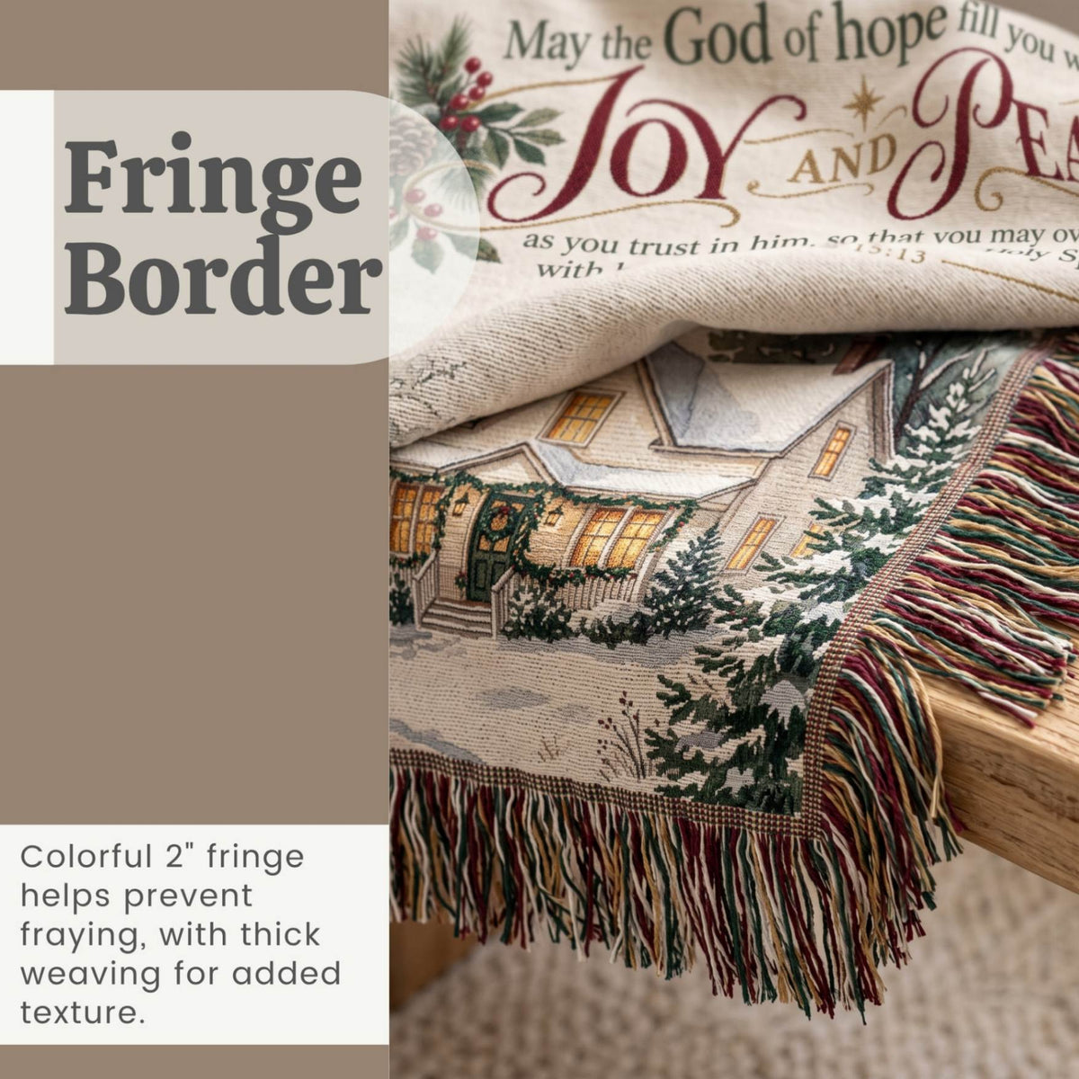 Country Christmas Delight Woven Blanket - ZumBuys