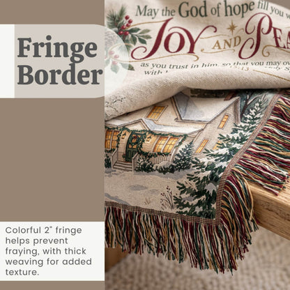Country Christmas Delight Woven Blanket - ZumBuys