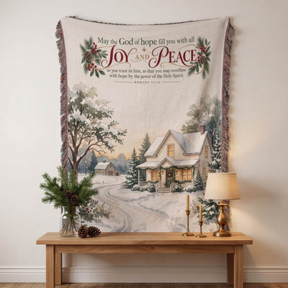 Country Christmas Delight Woven Blanket - ZumBuys