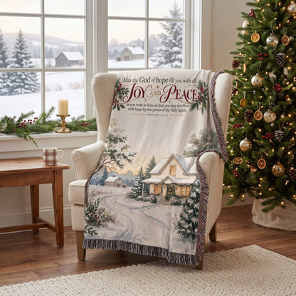 Country Christmas Delight Woven Blanket - ZumBuys