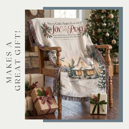 Country Christmas Delight Woven Blanket - ZumBuys