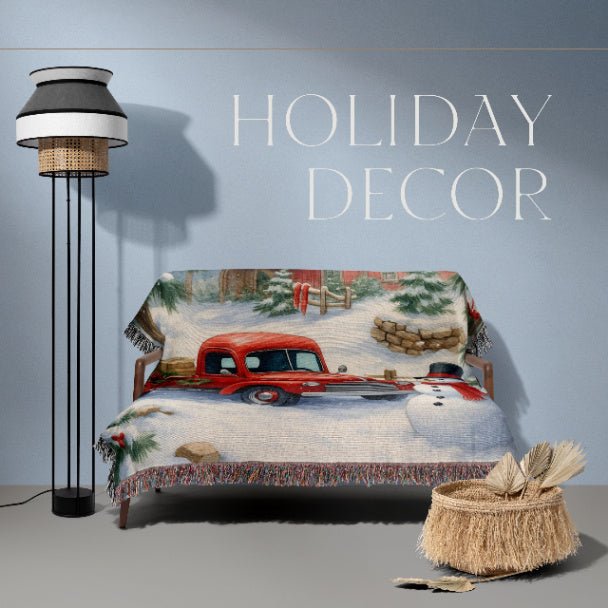 Country Christmas Delight Woven Blankets - ZumBuys