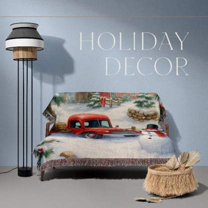Country Christmas Delight Woven Blankets - ZumBuys