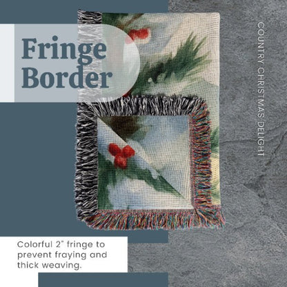 Country Christmas Delight Woven Blankets - ZumBuys