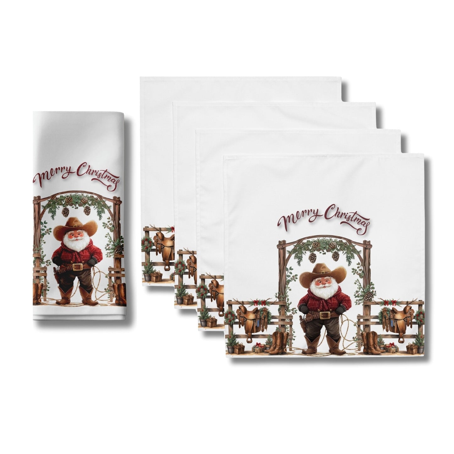 Cowboy Claus Cloth Napkins (4PK) - ZumBuys