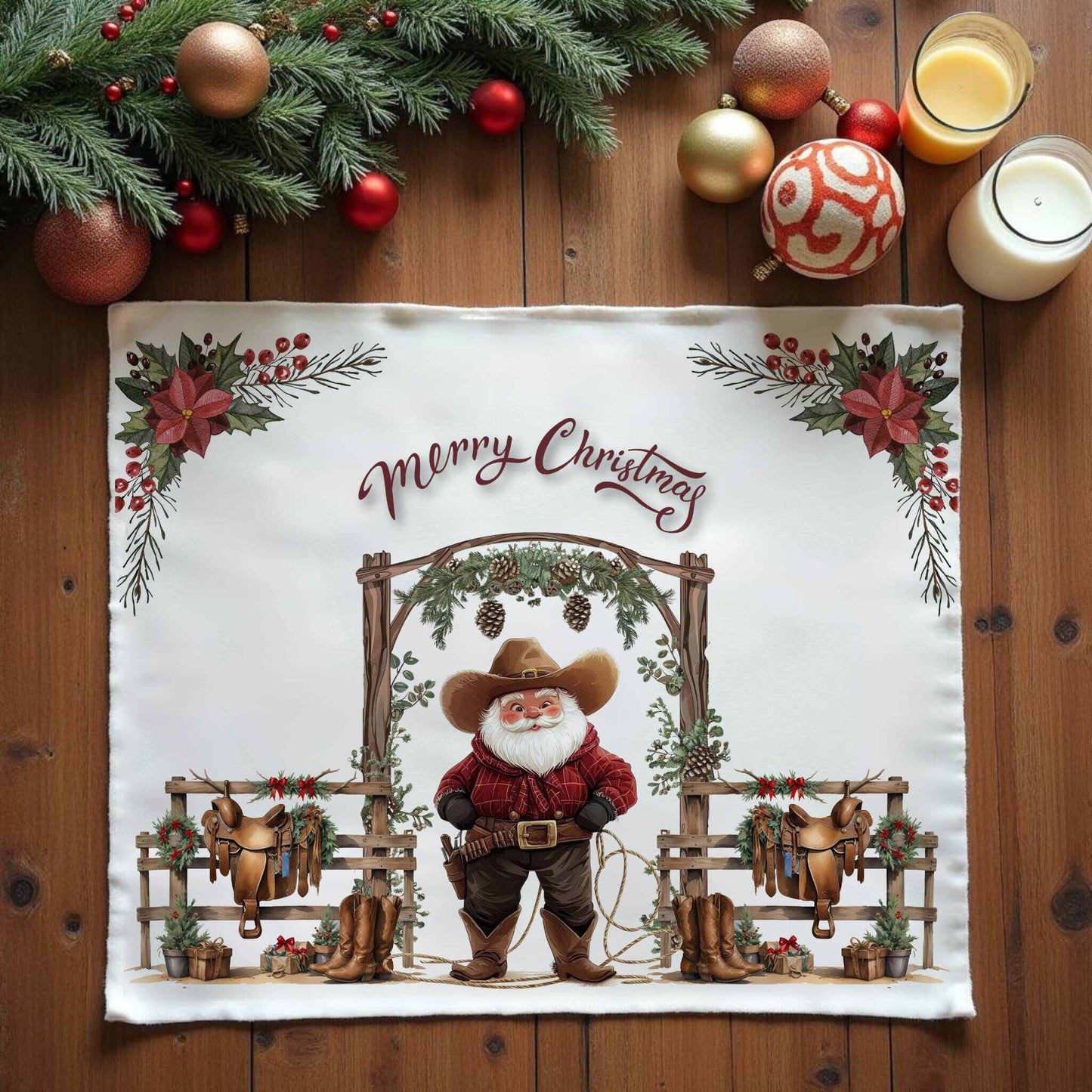 Cowboy Claus Placemat, 2pc - ZumBuys