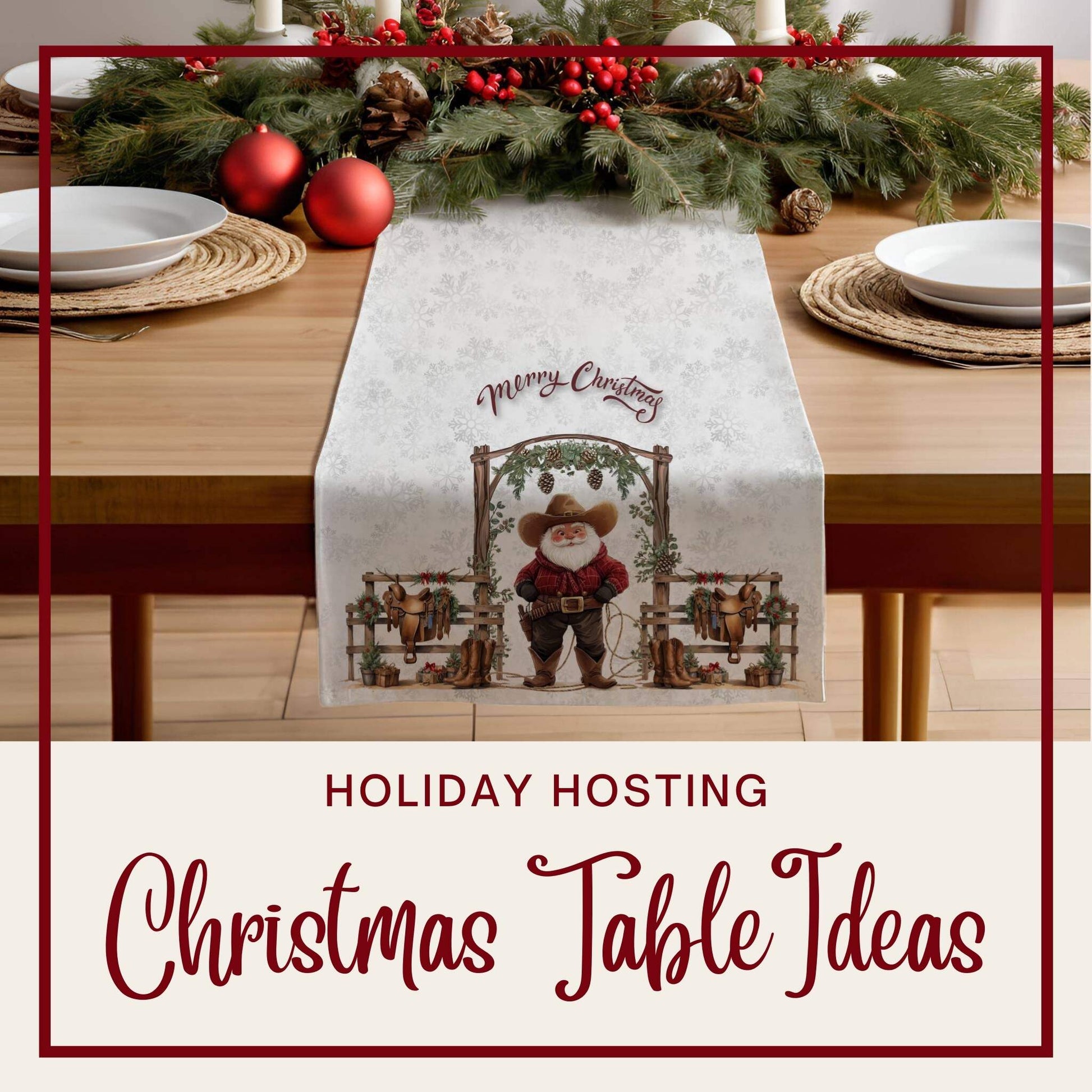 Cowboy Claus Table Runner (Cotton, Poly) - ZumBuys