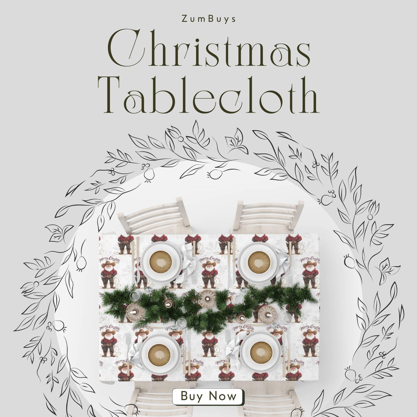 Cowboy Claus Tablecloth - ZumBuys