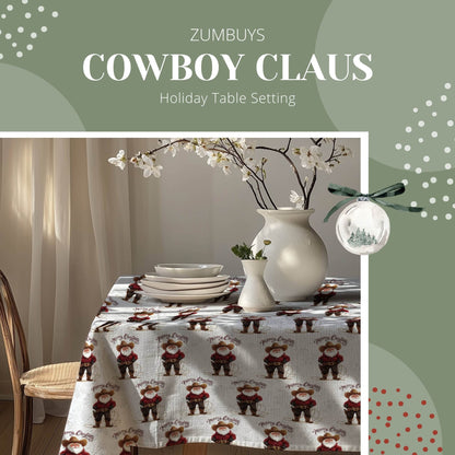 Cowboy Claus Tablecloth - ZumBuys